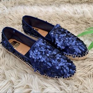 🆕 KANNA, NEW! Royal Blue Sequin Flats